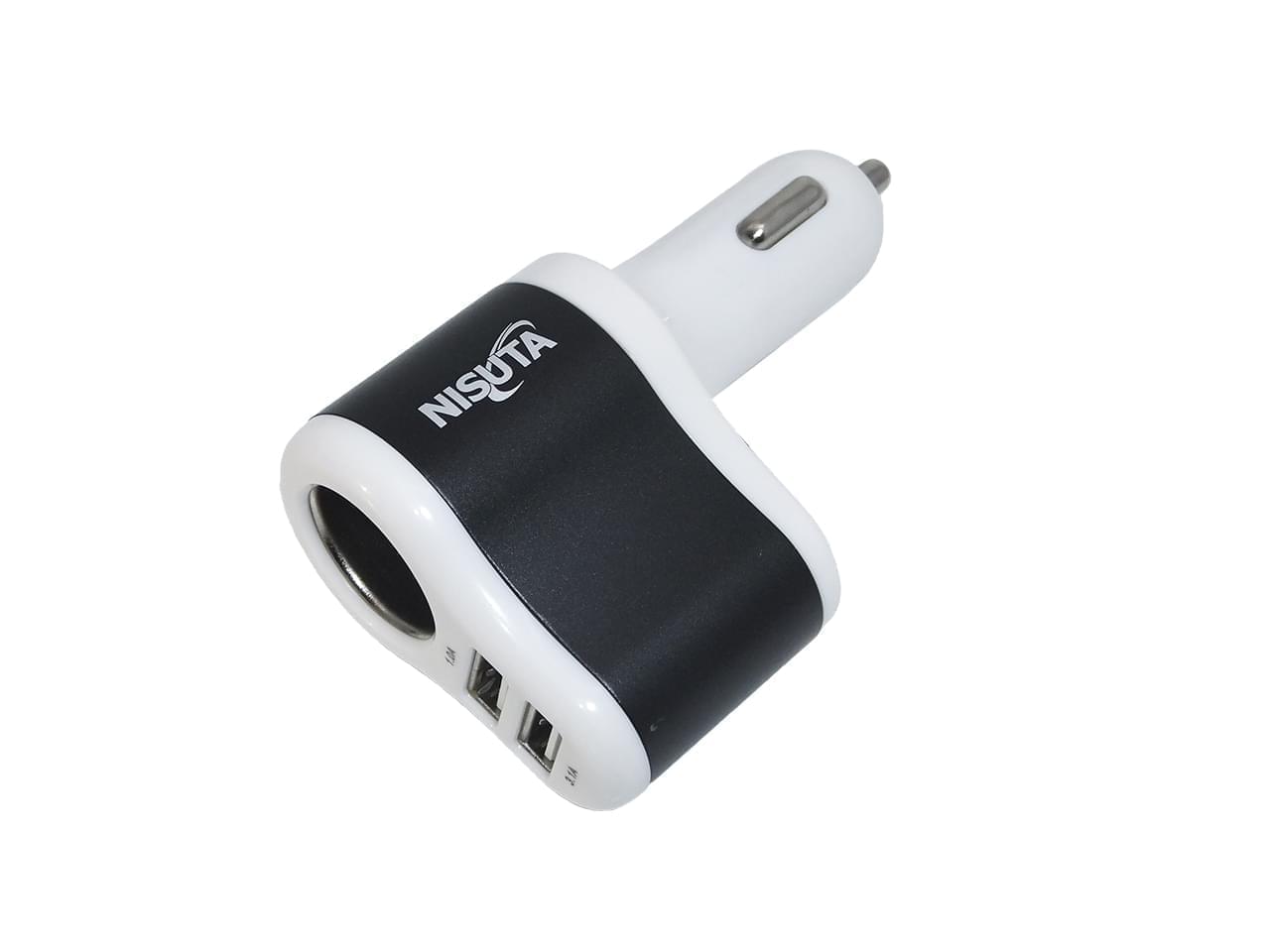 WirePC - Cargador USB doble y toma encendedor 12V para auto 3.1A